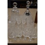 A good quantity of glassware including two decanters.