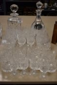 A good quantity of glassware including two decanters.