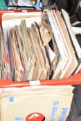 A box full of shellac 78 records, predominantly of classical interest.