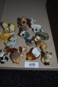 A collection of Wade whimsies including collectable Lady and the Tramp examples.