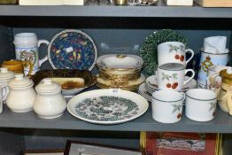 A selection of ceramics including Royal Worcester Evesham vale