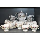 A part tea and coffee service by Wedgwood in the Hathaway Rose design