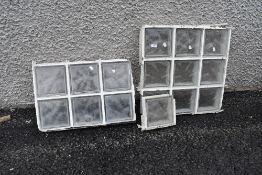 A selection of clear glass building blocks