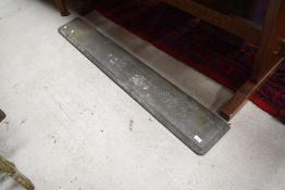 A slate mantel piece or lintel, width approx. 147cm