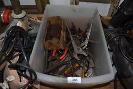 A selection of hand tools grips wrench and similar clippers