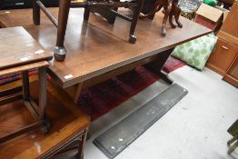 An Arts and Crafts style oak refectory table, length approx. 210cm