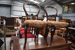 A pair of Victorian stained frame bedroom chairs