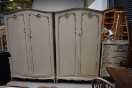 A selection of French styled bedroom furniture having decorative cabriole legs including dressing