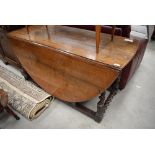 A period oak twist gateleg table having frieze drawer, width approx. 137cm