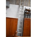 A set of aluminium extending ladders