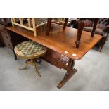 A traditional mid colour oak refectory style dining table, possibly Ercol , length approx. 140cm