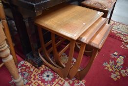 A vintage nest of three teak tables, possibly Victor Wilkins for G Plan