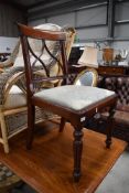 A reproduction Regency mahogany dining chair