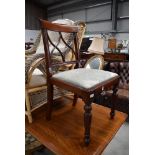 A reproduction Regency mahogany dining chair