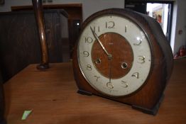 An art deco mantle clock with chime by Smiths