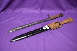 A German Seitengewehr M98/05 Pioneeer Bayonet with Sawback, known as a butchers knife bayonet, blade