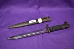 A German 1898-01 Dress Bayonet Carbine Patt, no makers mark seen, metal scabbard, blade length 20cm,