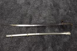 A British Rifle Officers Sword and two ring scabbard made by W Hudd & Co Glasgow, Madras Native