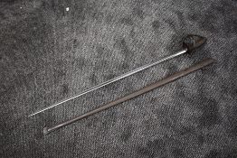 A French Model 1882 Infantry Officer's Sword having triangular blade marked Klingenthal, blade