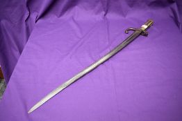 A French M1866 Sabre Bayonet, commonly called Chassepot, blade length 57cm, total length 70cm,