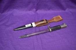 A German WW2 period 1933-45 Dress Bayonet Carbine Patt, makers mark W.K.C ( W.R. Kirschbaum & Co),