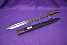 A German Seitengewehr Model 1898/05 Bayonet, 1st pattern also known as Butcher Knife, with swell