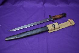 A British Indian Pattern Bayonet No1 MKII, clear stamps front and reverse, blade length 30cm,