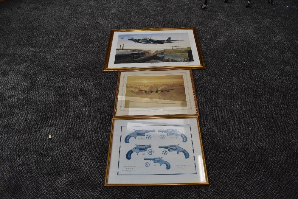 Three framed prints, after Keith Hill, Mosquito's, limited edition 117/150, bearing signatures,