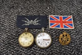 A Services Army Pocket Watch, a Swiss Made Military Pocket Watch having military marks and G.S.T.P