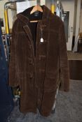 A vintage Gloverall brown cord duffel coat,larger size.