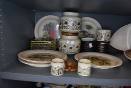 A mixture of Hornsea pottery including egg cups,plates and canisters.
