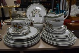 A collection of Alfred Meakin 'Hereford' including tea pot,plates and bowls, having transfer pattern