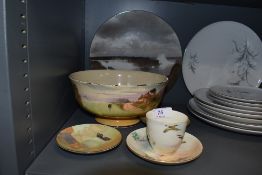 A collection of Royal Doulton amongst which are Niagara falls plate, fruit bowl with cottage and