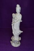 A vintage white glazed Chinese figure of Geisha AF