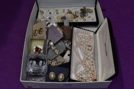 A selection of fashion earrings etc