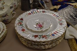 A selection of serving or cake plates by Royal Crown Derby in the Chatsworth design eight plates