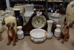 A selection of ceramics including Chinese ginger jar and Acctim mantle clock