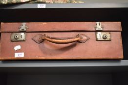 A vintage leather suitcase.