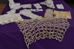 A good selection of vintage and antique crotchet edging,tatting and similar.