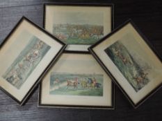 A set of four prints, after Aiken, hunting interest, inc Snob is Best, 16 x 23cm, plus frame and