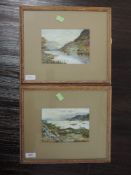 A pair of oil paintings, L Metzger, Lakes landscapes, signed and dated 1953/5, 12 x 17cm, plus frame