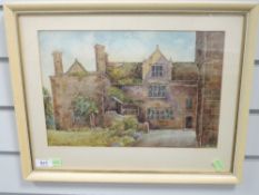 A watercolour, Alice Simpson, country manor, signed, 24 x 34cm, plus frame and glazed