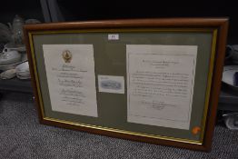 A framed invitation to the inauguration of George bush, 1989.