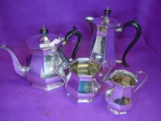 A fine Art Deco design tea set by Mappin and Webb Princes plate