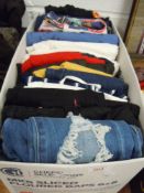 A box full of good quality ladies trousers,jeans and similar in small to medium sizes including