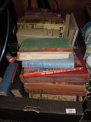 A selection of vintage volumes and text books including adventure and childrens annual interest