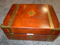 An antique mahogany cased writers compendium having near complete inner and accessories
