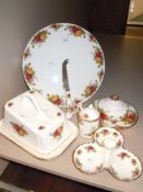 A selection of cheese ceramics by Royal Albert in the Old Country Roses