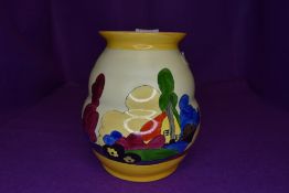 A art deco styled reproduction vase bearing Clarice Cliff to underside.