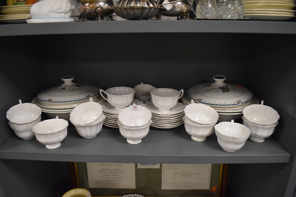 A collection of Shelley cups and saucers and similar tureens.